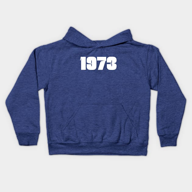 Year 1973 Typography Vintage Retro Kids Hoodie by ellenhenryart